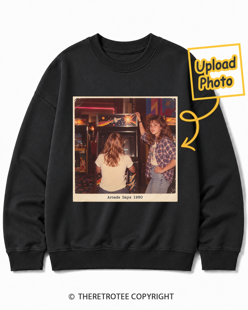 TheRetroTee Personalized Arcade Days 1980 Sweatshirt