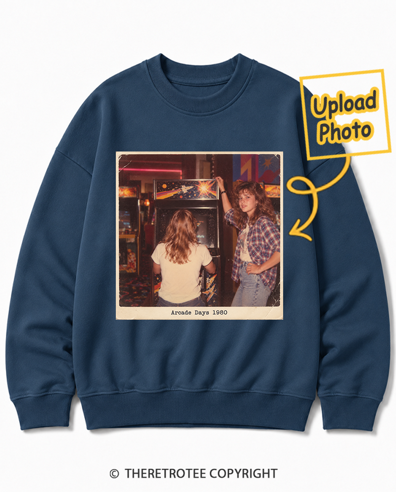 TheRetroTee Personalized Arcade Days 1980 Sweatshirt