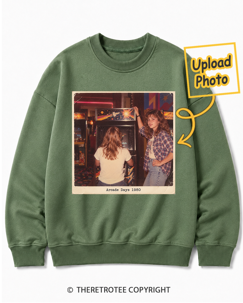 TheRetroTee Personalized Arcade Days 1980 Sweatshirt