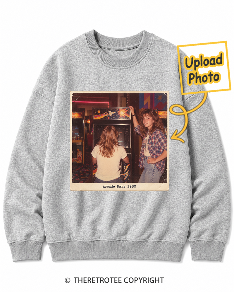 TheRetroTee Personalized Arcade Days 1980 Sweatshirt