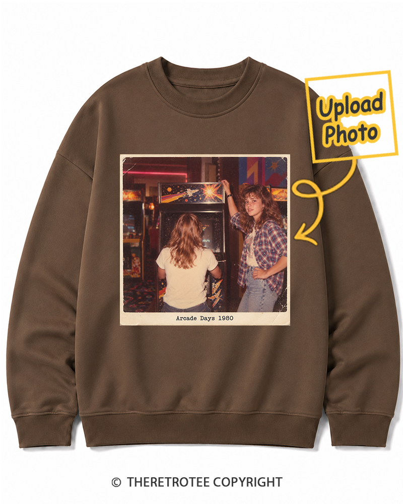 TheRetroTee Personalized Arcade Days 1980 Sweatshirt