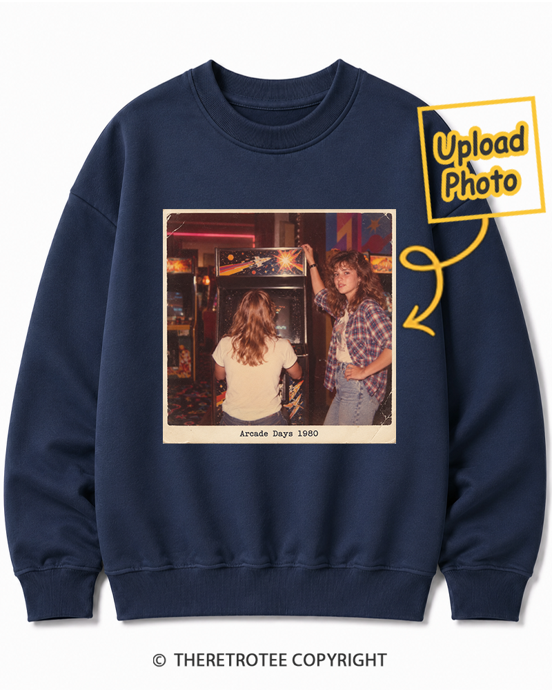 TheRetroTee Personalized Arcade Days 1980 Sweatshirt