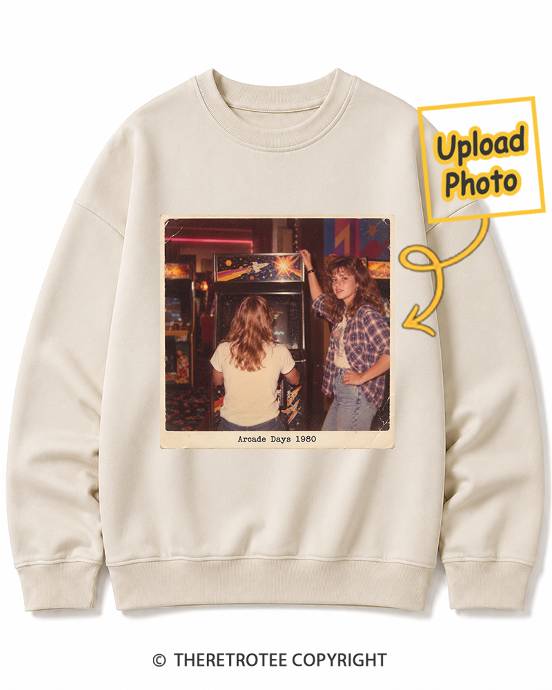 TheRetroTee Personalized Arcade Days 1980 Sweatshirt