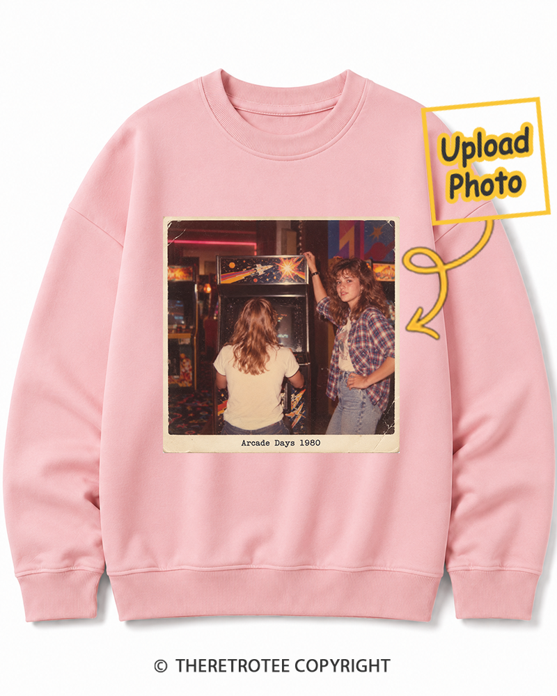 TheRetroTee Personalized Arcade Days 1980 Sweatshirt