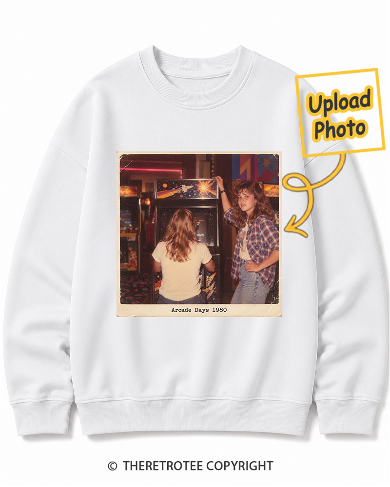 TheRetroTee Personalized Arcade Days 1980 Sweatshirt