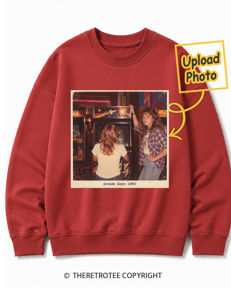 TheRetroTee Personalized Arcade Days 1980 Sweatshirt