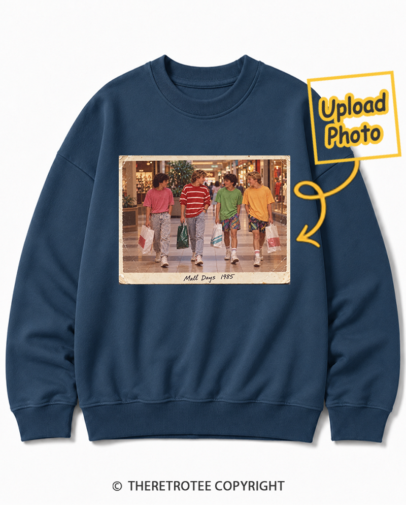 TheRetroTee Personalized Mall Days 1985 Sweatshirt