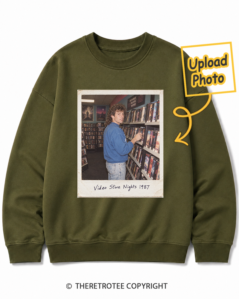 TheRetroTee Personalized Video Store Nights 1987 Sweatshirt