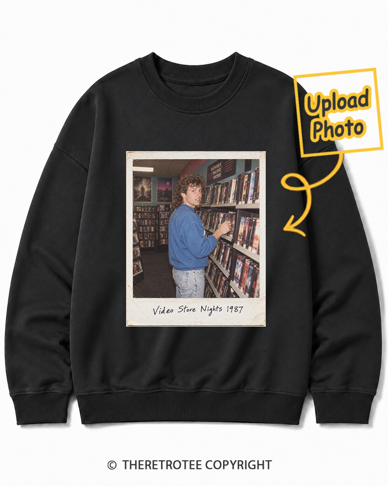 TheRetroTee Personalized Video Store Nights 1987 Sweatshirt