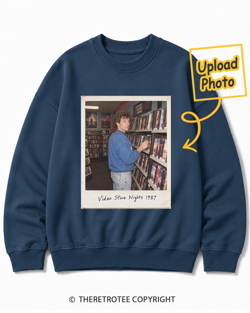 TheRetroTee Personalized Video Store Nights 1987 Sweatshirt