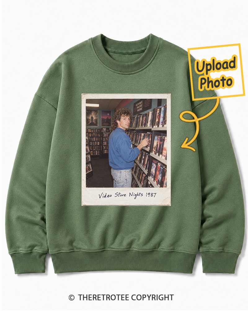 TheRetroTee Personalized Video Store Nights 1987 Sweatshirt