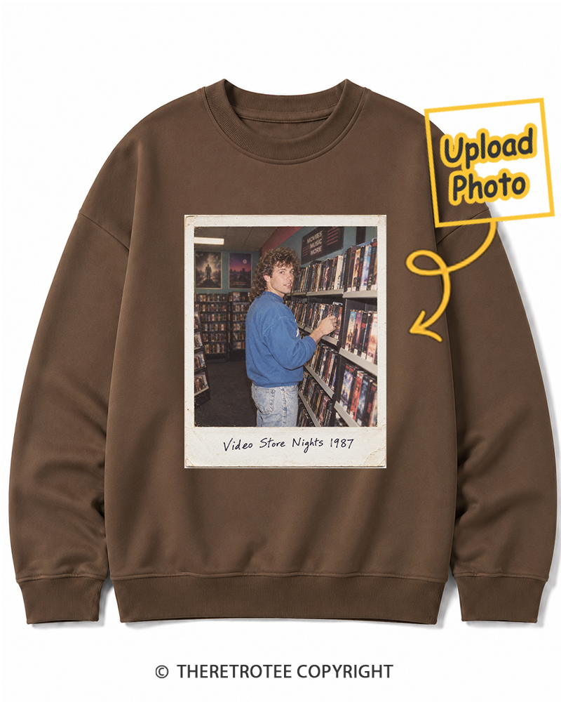 TheRetroTee Personalized Video Store Nights 1987 Sweatshirt