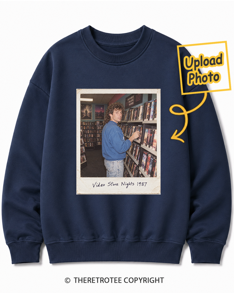 TheRetroTee Personalized Video Store Nights 1987 Sweatshirt