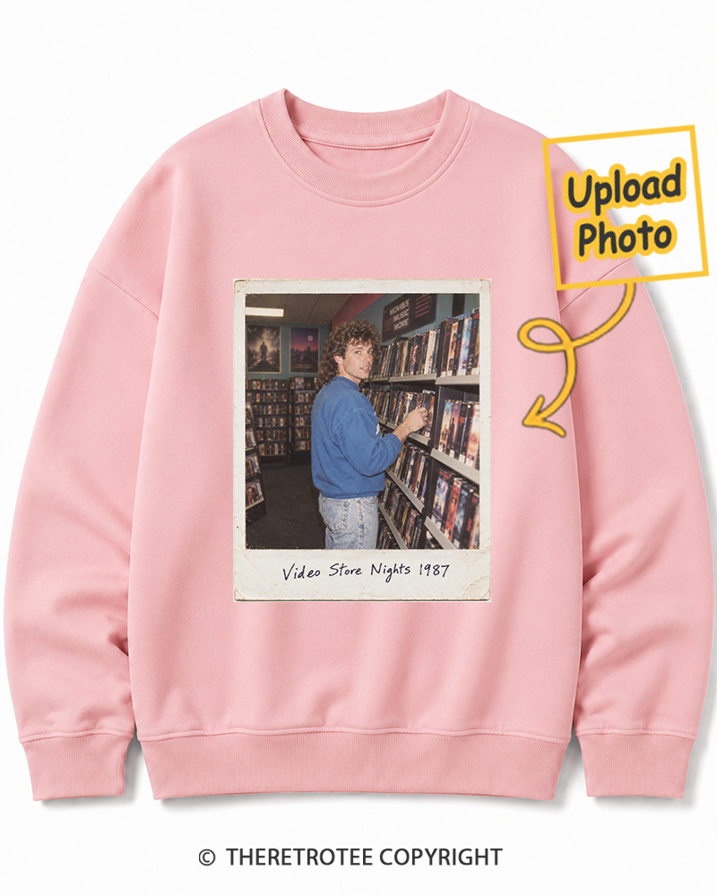 TheRetroTee Personalized Video Store Nights 1987 Sweatshirt