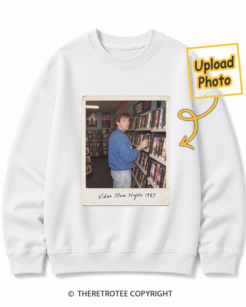 TheRetroTee Personalized Video Store Nights 1987 Sweatshirt