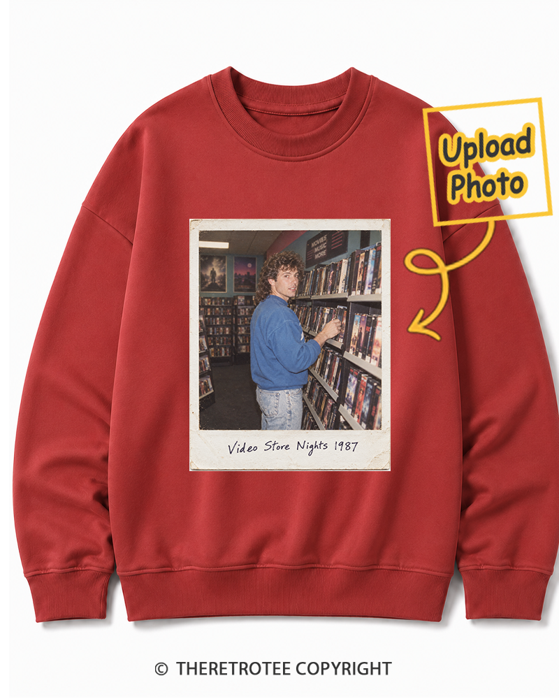 TheRetroTee Personalized Video Store Nights 1987 Sweatshirt