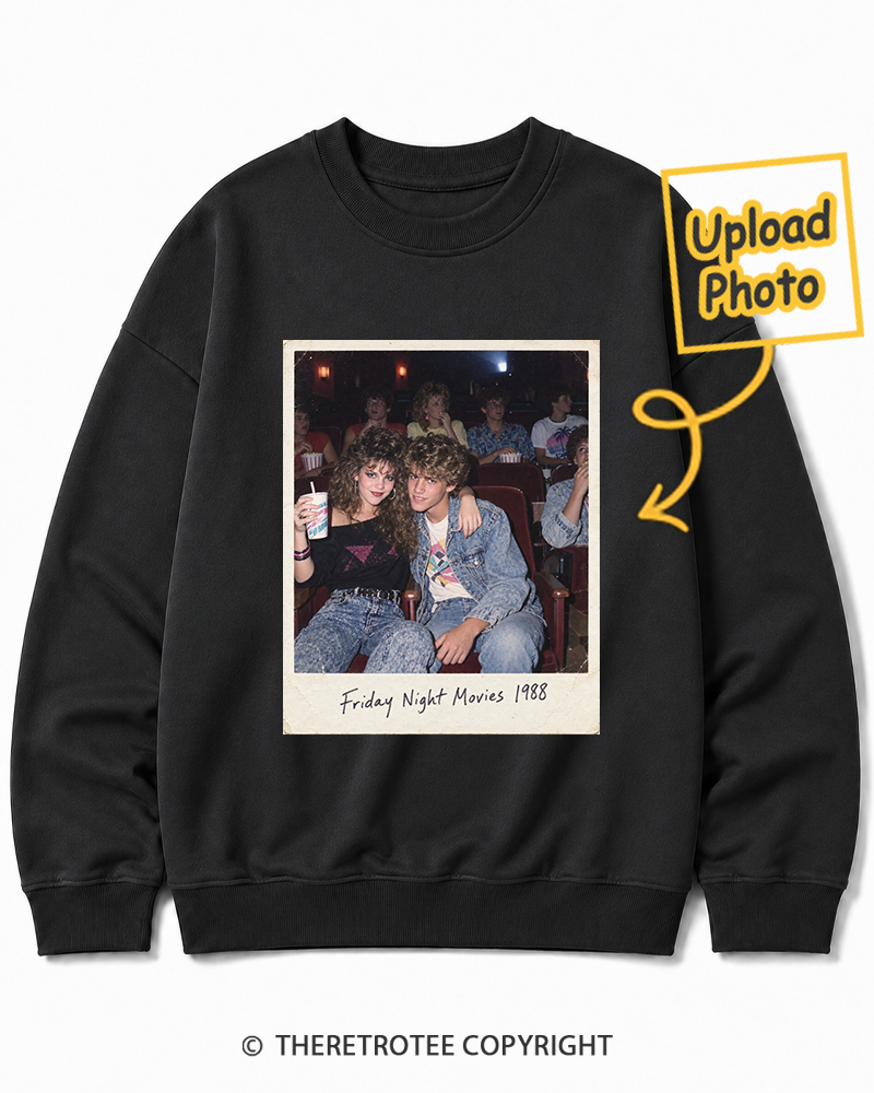 TheRetroTee Personalized Friday Night Movies 1988 Sweatshirt