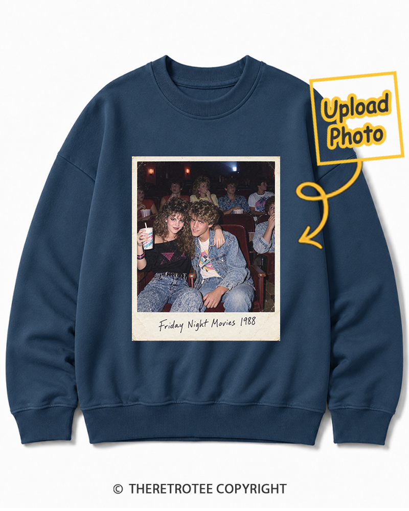TheRetroTee Personalized Friday Night Movies 1988 Sweatshirt