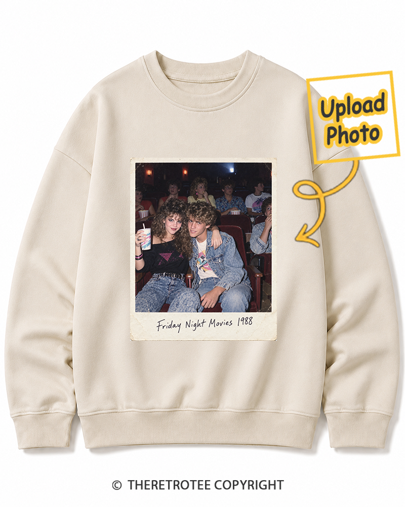 TheRetroTee Personalized Friday Night Movies 1988 Sweatshirt