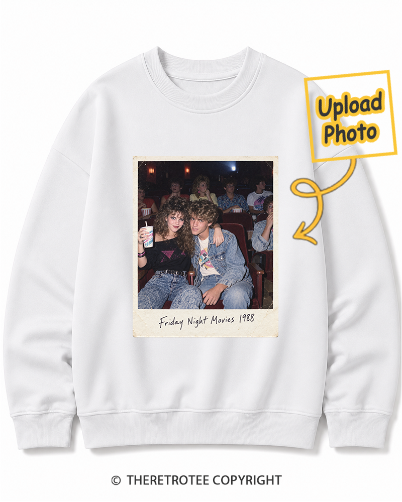 TheRetroTee Personalized Friday Night Movies 1988 Sweatshirt