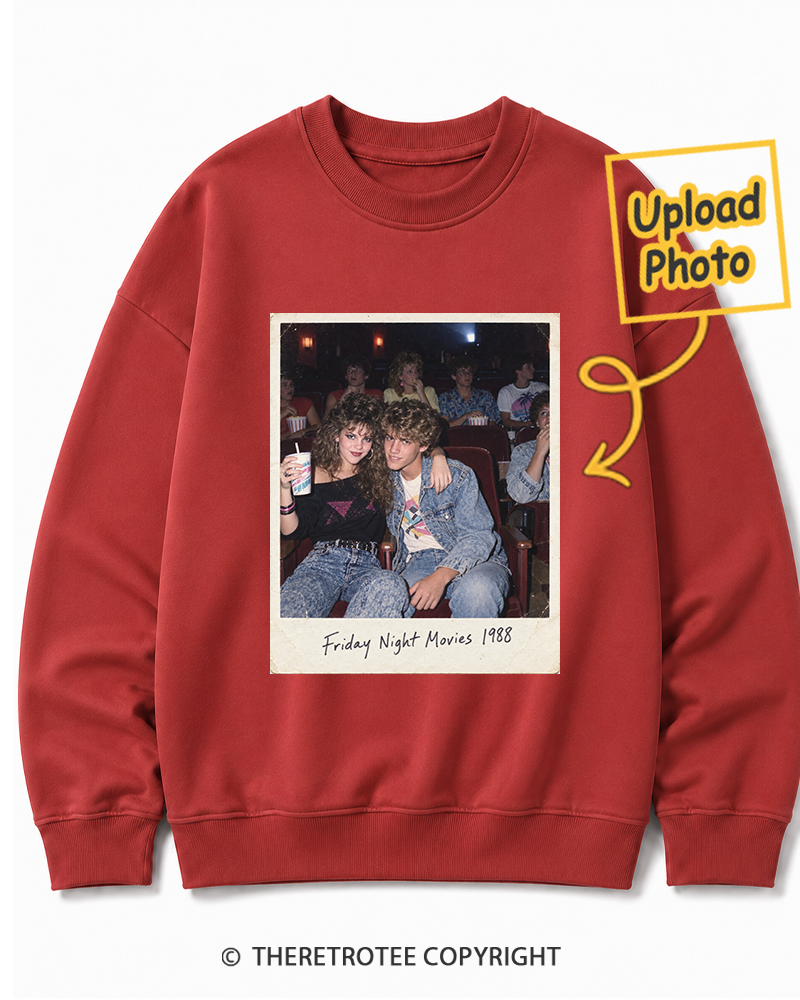 TheRetroTee Personalized Friday Night Movies 1988 Sweatshirt