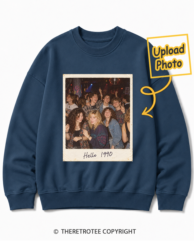 TheRetroTee Personalized Hello 1990 Sweatshirt