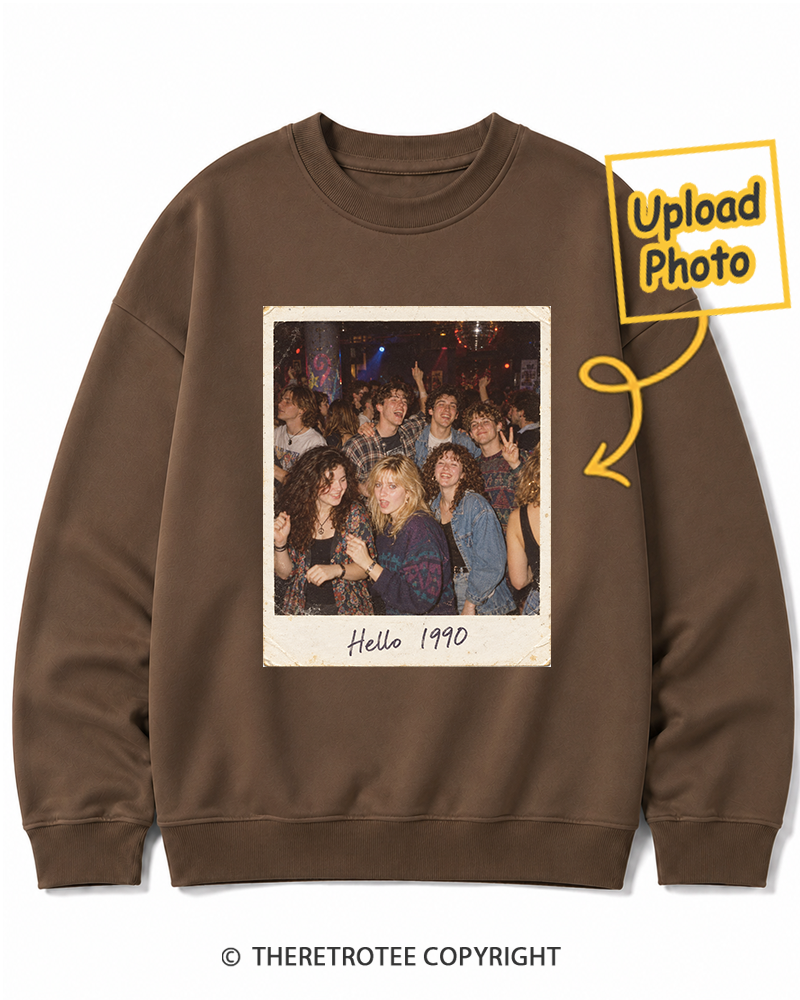 TheRetroTee Personalized Hello 1990 Sweatshirt