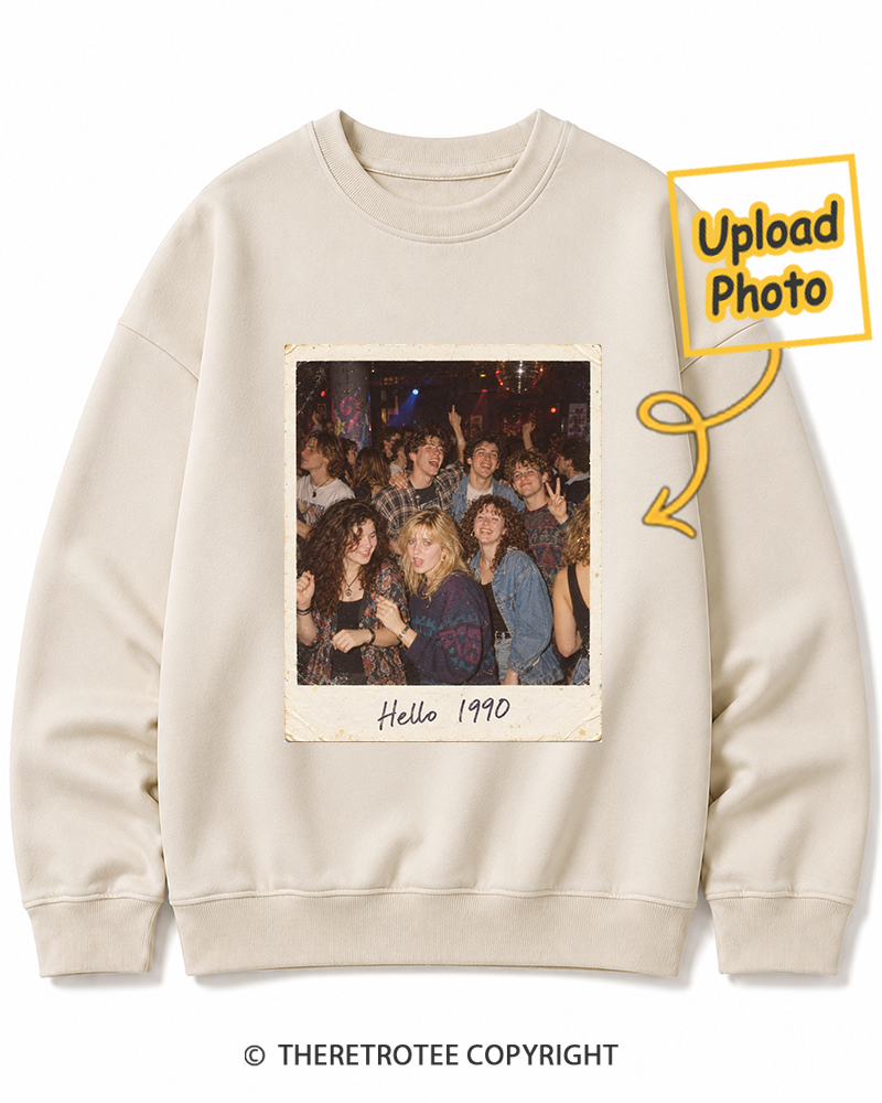 TheRetroTee Personalized Hello 1990 Sweatshirt