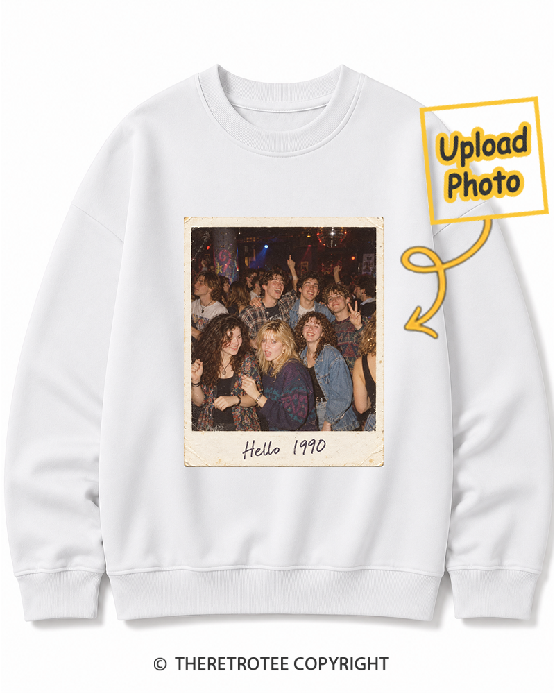 TheRetroTee Personalized Hello 1990 Sweatshirt