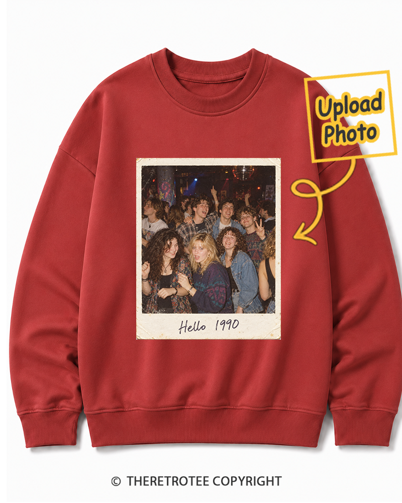 TheRetroTee Personalized Hello 1990 Sweatshirt