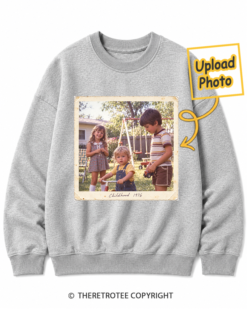 TheRetroTee Personalized Analog Childhood 1976 Sweatshirt