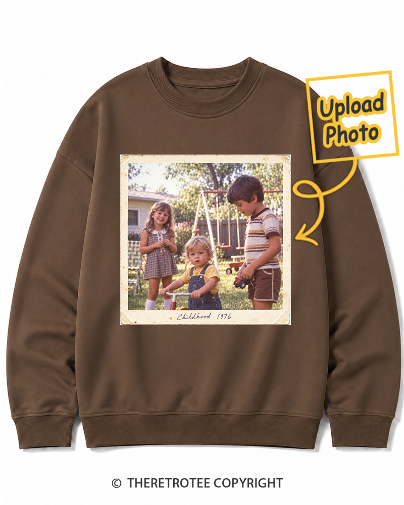 TheRetroTee Personalized Analog Childhood 1976 Sweatshirt