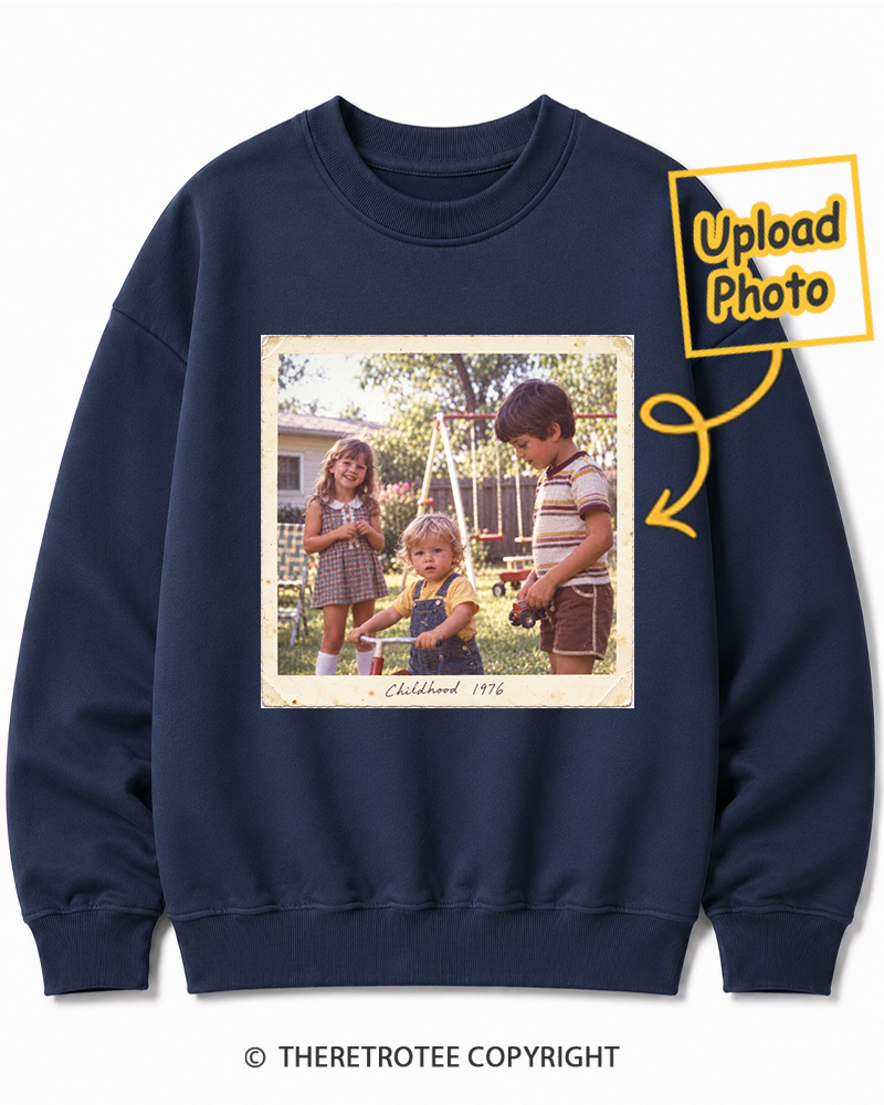 TheRetroTee Personalized Analog Childhood 1976 Sweatshirt