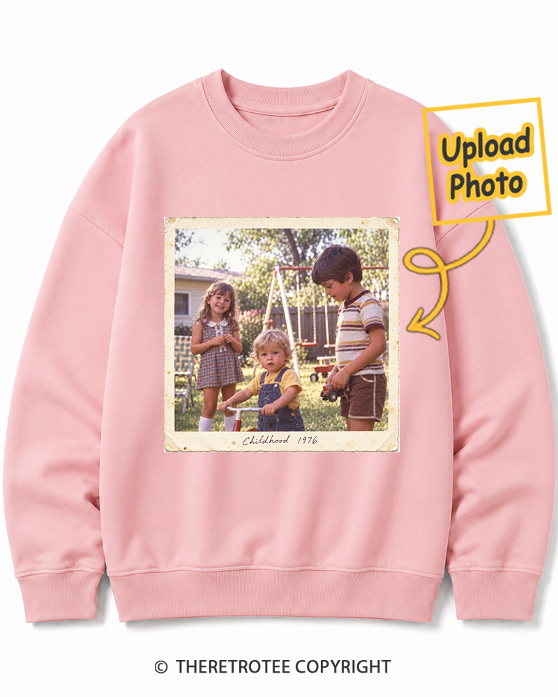 TheRetroTee Personalized Analog Childhood 1976 Sweatshirt