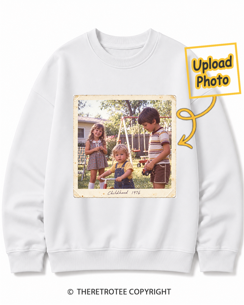 TheRetroTee Personalized Analog Childhood 1976 Sweatshirt