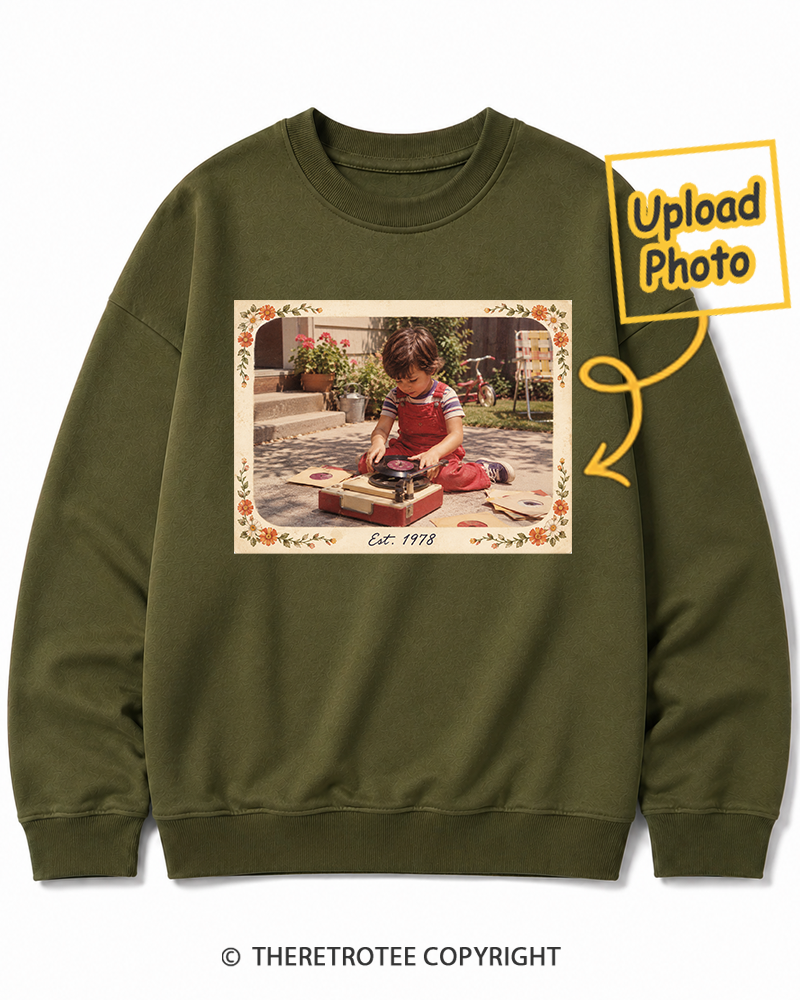 TheRetroTee Personalized Raised on Vinyl 1978 Sweatshirt