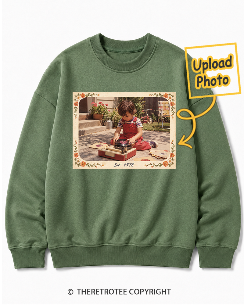 TheRetroTee Personalized Raised on Vinyl 1978 Sweatshirt