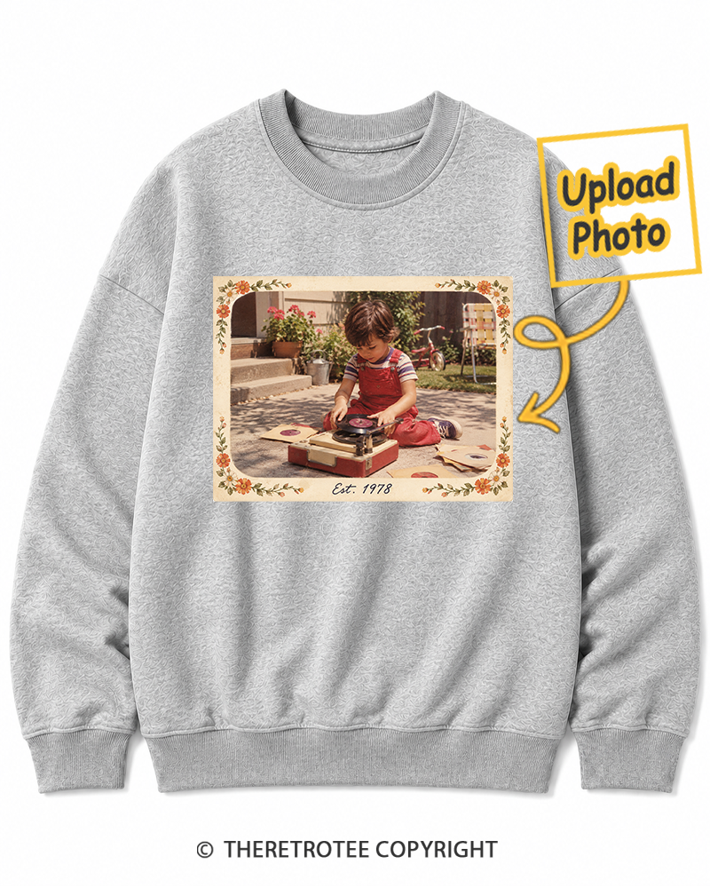 TheRetroTee Personalized Raised on Vinyl 1978 Sweatshirt