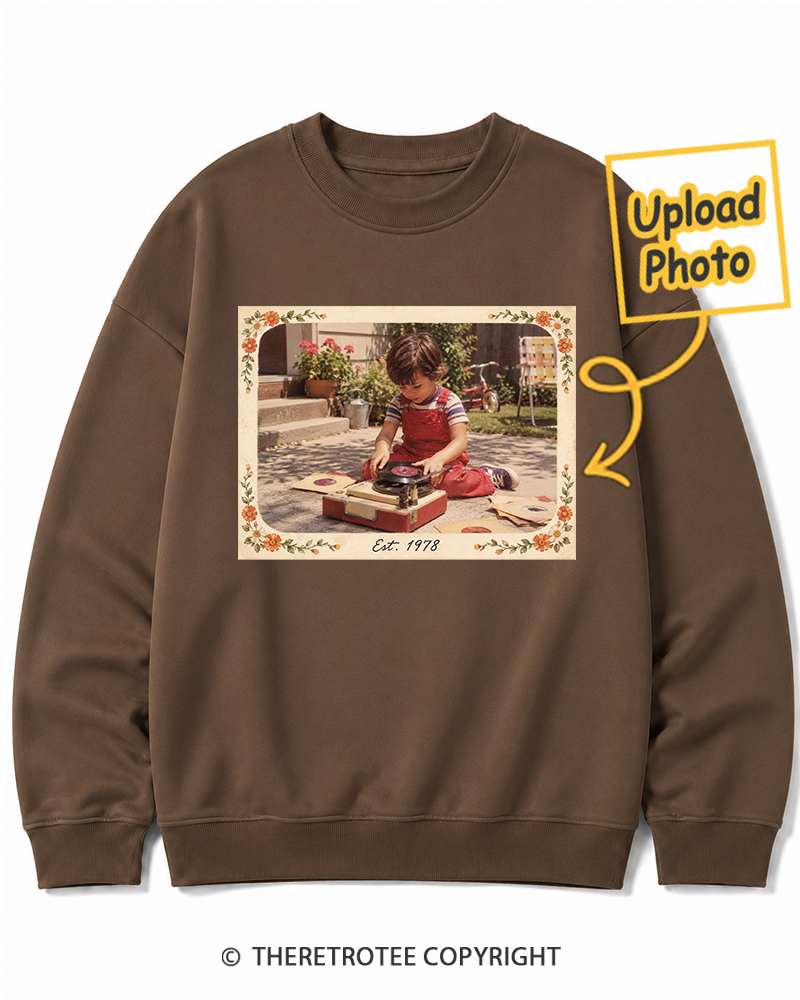 TheRetroTee Personalized Raised on Vinyl 1978 Sweatshirt