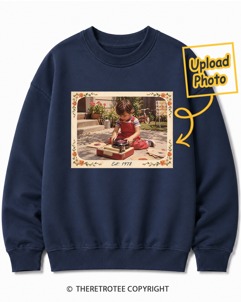 TheRetroTee Personalized Raised on Vinyl 1978 Sweatshirt