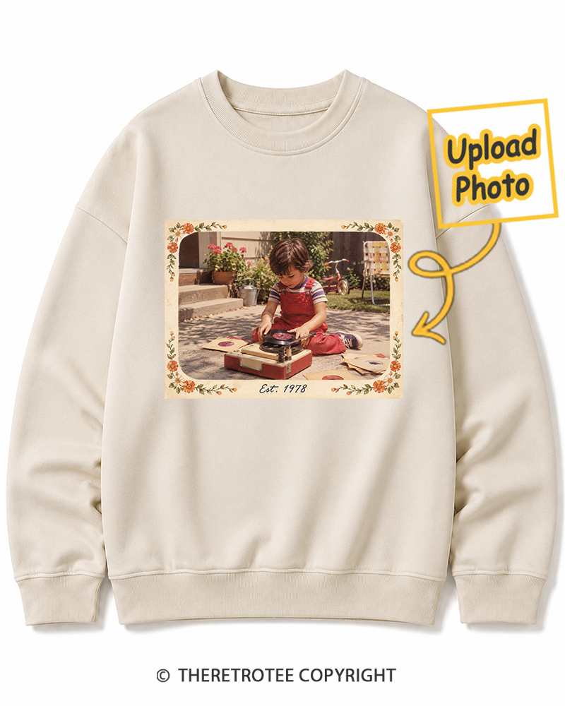 TheRetroTee Personalized Raised on Vinyl 1978 Sweatshirt