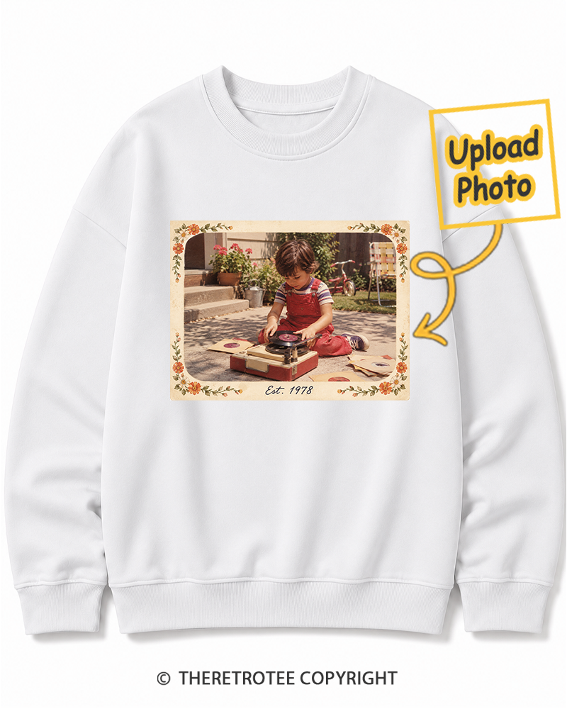 TheRetroTee Personalized Raised on Vinyl 1978 Sweatshirt