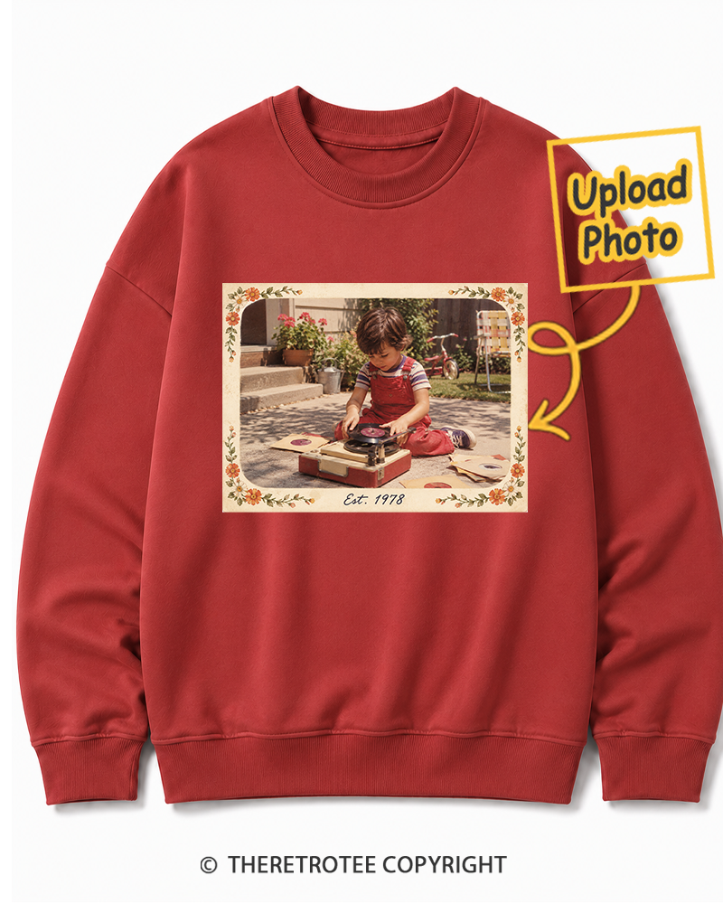 TheRetroTee Personalized Raised on Vinyl 1978 Sweatshirt