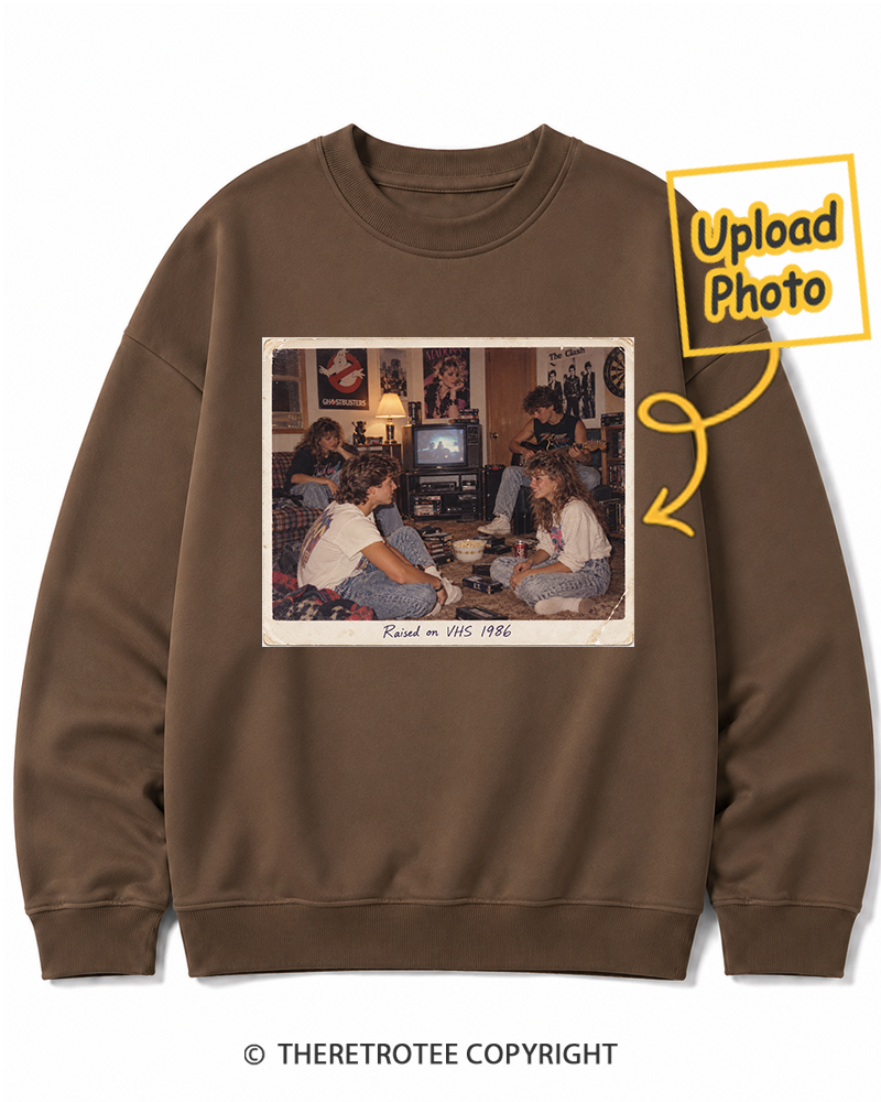 TheRetroTee Personalized Raised on VHS 1986 Sweatshirt