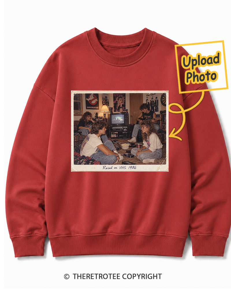 TheRetroTee Personalized Raised on VHS 1986 Sweatshirt