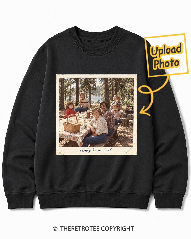 TheRetroTee Personalized Family Picnic 1975 Sweatshirt