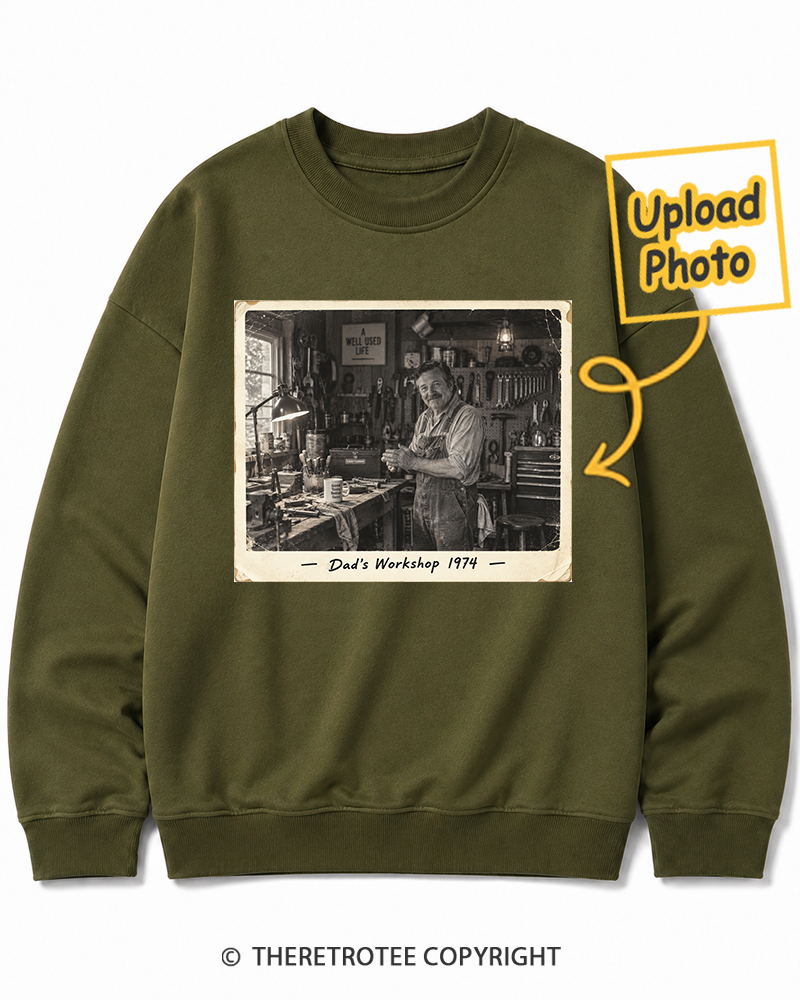 TheRetroTee Personalized Dad's Workshop 1974 Sweatshirt