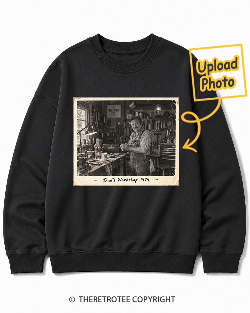 TheRetroTee Personalized Dad's Workshop 1974 Sweatshirt