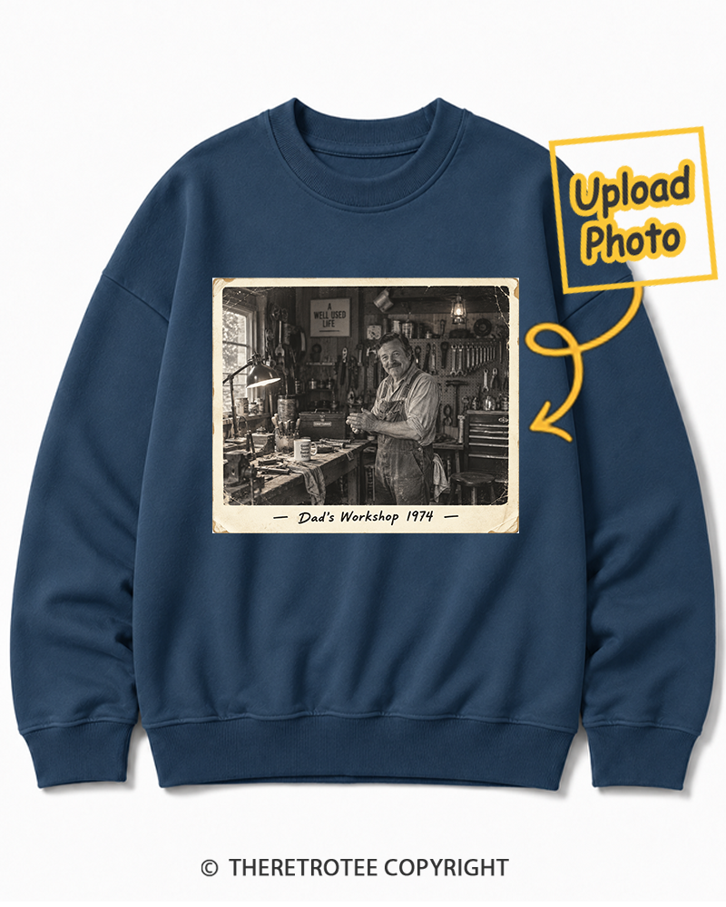 TheRetroTee Personalized Dad's Workshop 1974 Sweatshirt