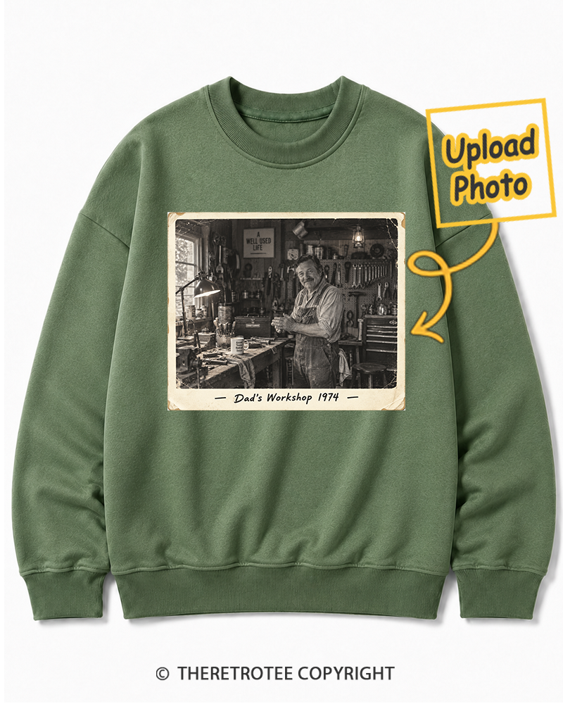 TheRetroTee Personalized Dad's Workshop 1974 Sweatshirt